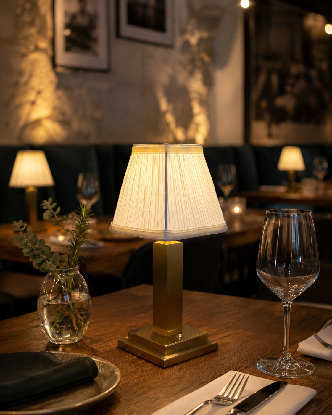Column Brass Rechargeable Table Lamp