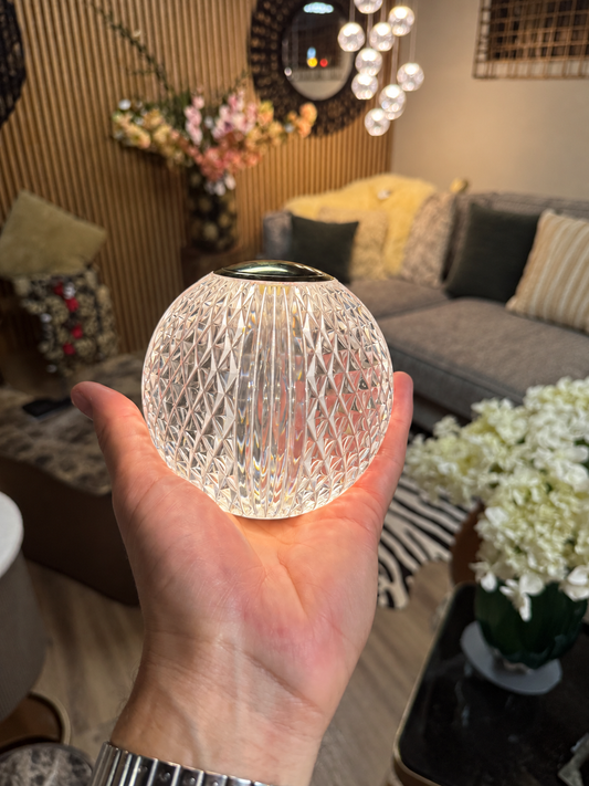 Crystal Effect Rechargeable Globe Lamp