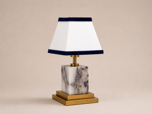 Marble & Brass Rechargeable Table Lamp - Choice of Shade