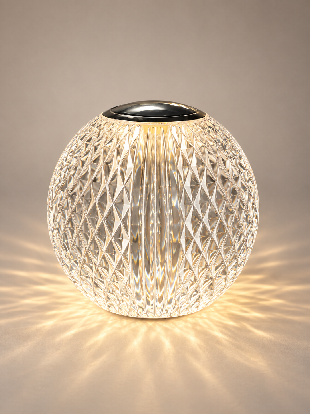 Crystal Effect Rechargeable Globe Lamp