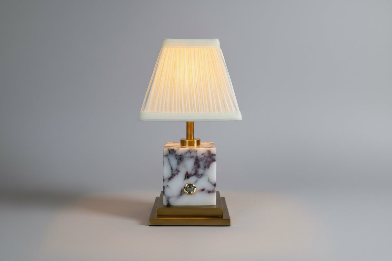 Violetta Marble & Brass Rechargeable Table Lamp