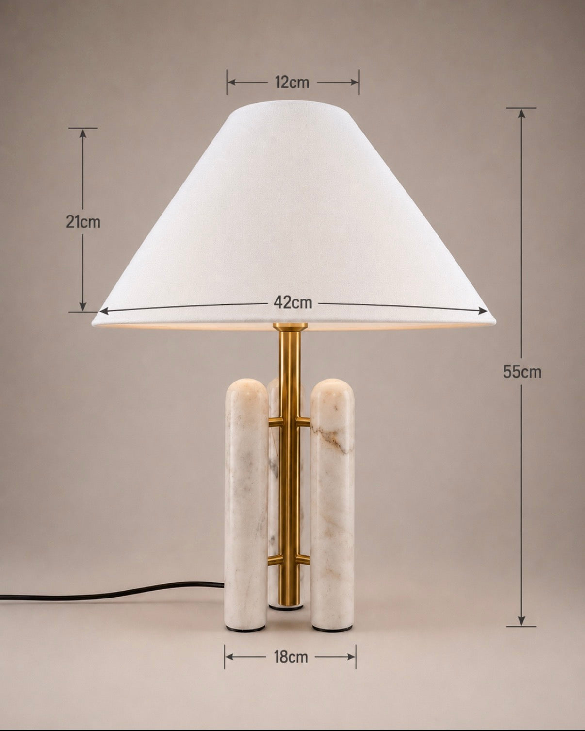 Sculptural Marble Table Lamp